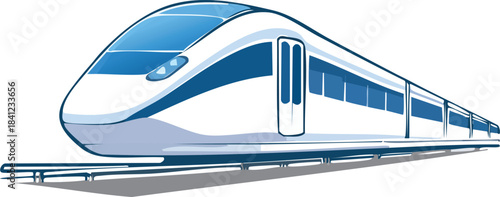 train moving on snowy road vector illustration