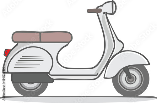 Retro vintage motor scooter vector illustration