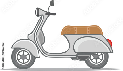 Retro vintage scooter vector illustration on white background