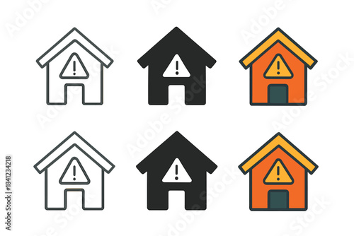 Emergency Shelter Designs. Compact emergency shelter with pitched roof and minimal structural details, minimal vector icon, first