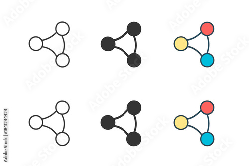 Quantum Threads Art. Particles connected by glowing quantum threads forming poetic abstract shapes, clean minimal vector icon,