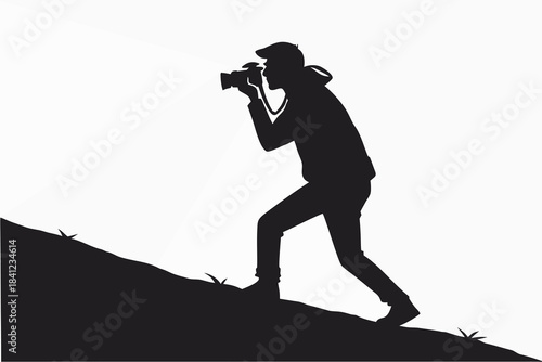 silhouette of a woman photographer