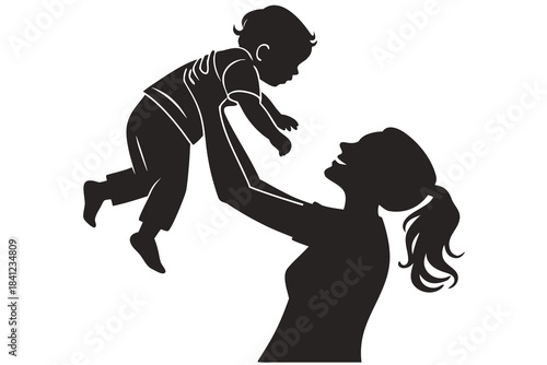 Silhouette of a young couple holding hands