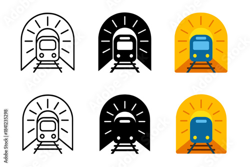 Train Tunnel Harmony. Train Tunnel Light, harmonious transport motif uniting strength, depth, and radiant clarity, first in line
