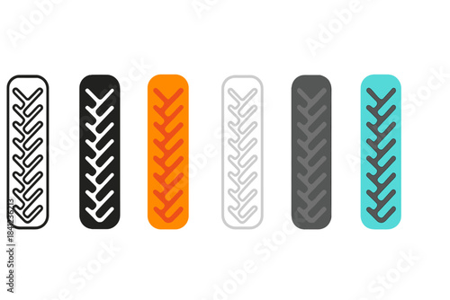 Rubber Grip Designs. Rubber Grip Pattern first in line style with thin outline, second in solid style filled shape, third in flat