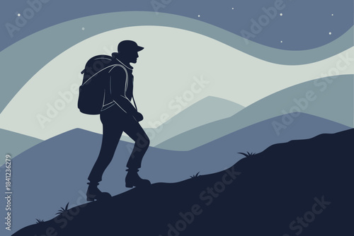 man standing on top of mountain silhouette