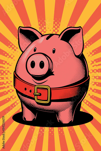 Pop-Art Piggy Bank Under Pressure
