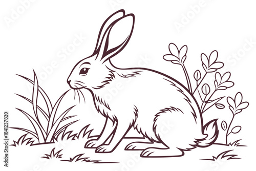 Cute cartoon rabbit with carrot vector illustration