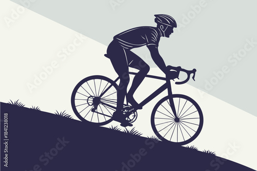 Silhouette of cyclist riding a bicycle