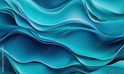 Undulating blue waves create an abstract sense of fluid motion.