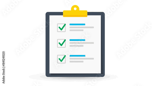 Checklist with three completed tasks on a clipboard symbolizing successful project completion