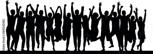 Group of people celebrating together in joyful unity