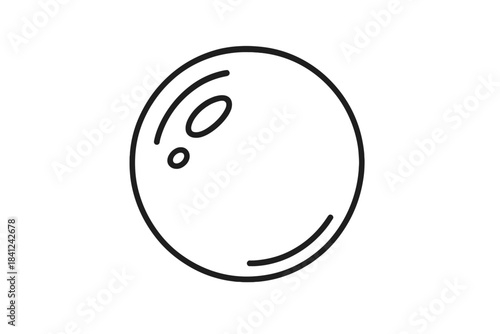 Minimalist black and white simple spherical object or generic sports ball