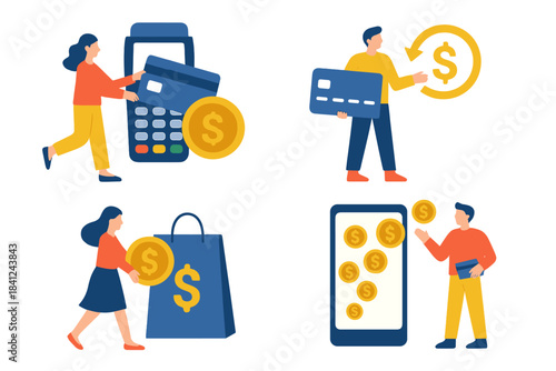 Digital payment and financial transactions using credit cards, mobile banking, and shopping