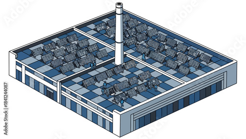 Detailed architectural drawing of an industrial printing and packaging facility layout with various production zones.