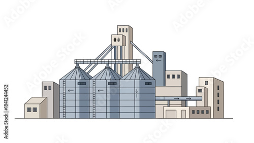 Detailed architectural drawing of an industrial printing and packaging facility layout with various production zones.