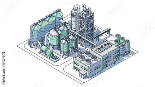Detailed architectural drawing of an industrial printing and packaging facility layout with various production zones.
