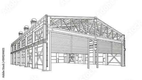 Detailed architectural drawing of an industrial printing and packaging facility layout with various production zones.