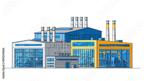 Detailed architectural drawing of an industrial printing and packaging facility layout with various production zones.