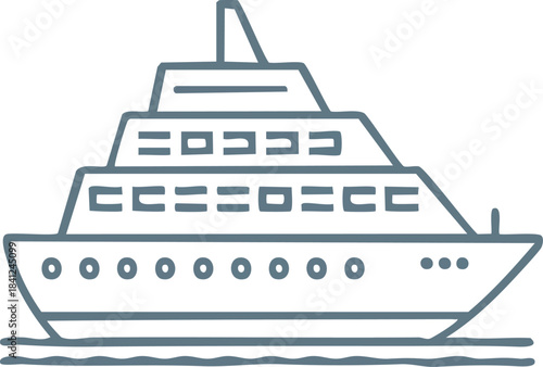 Ship and boat vector illustration on white background