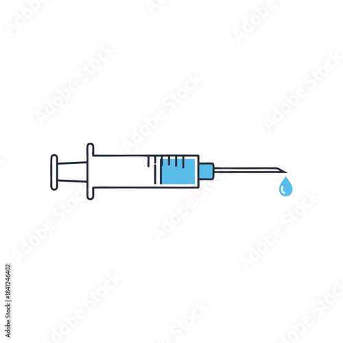 Medical syringe with needle isolated on white background