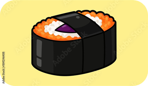 Delicious Sushi Roll with Nori Seaweed and Rice.