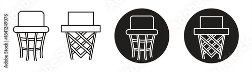 Basketball hoop icon, basketball net. Vector graphic illustration. Suitable for websites, logos, apps, templates, and UI designs, isolated on a transparent background.

