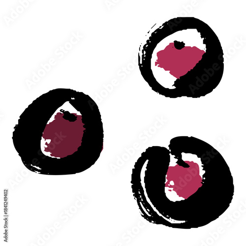 手描きの果実モチーフイラスト