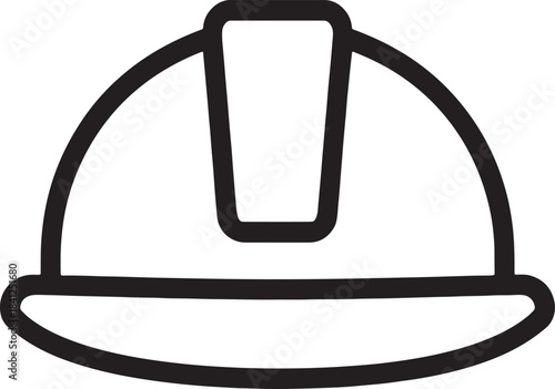 Hard Hat Icon – Black Construction Safety Helmet Vector Adobe Illustrator Artwork