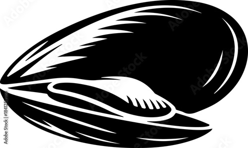 mussel shell silhouette vector illustration
