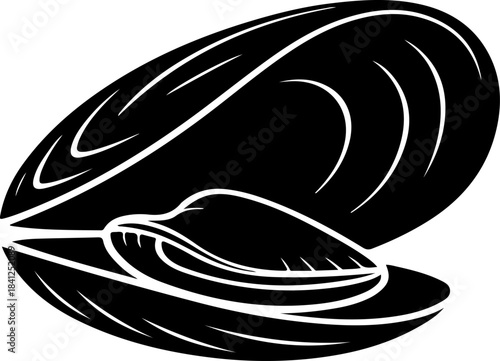 mussel shell silhouette vector illustration