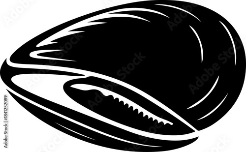 mussel shell silhouette vector illustration