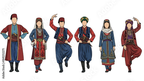 Vibrant traditional dancers in colorful cultural attire performing folk dance