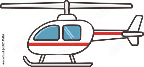 Helicopter flying vector illustration in the air