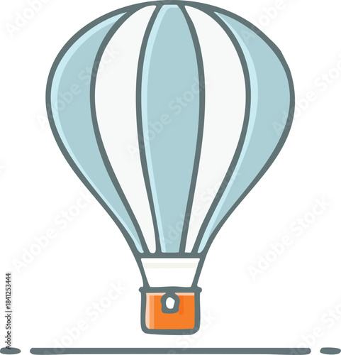 Hot air balloon vector illustration flying in the sky