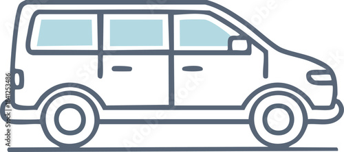 Cartoon van and bus vector illustration