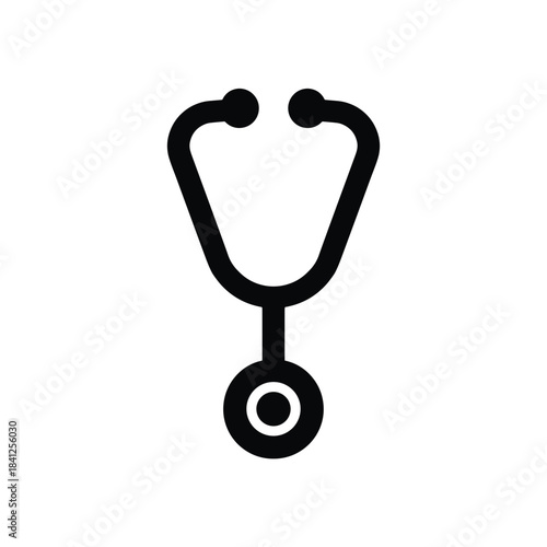 Stethoscope symbol representing medical healthcare profession. Illustrates concepts of health monitoring and patient care, useful for articles on medicine or healthcare.