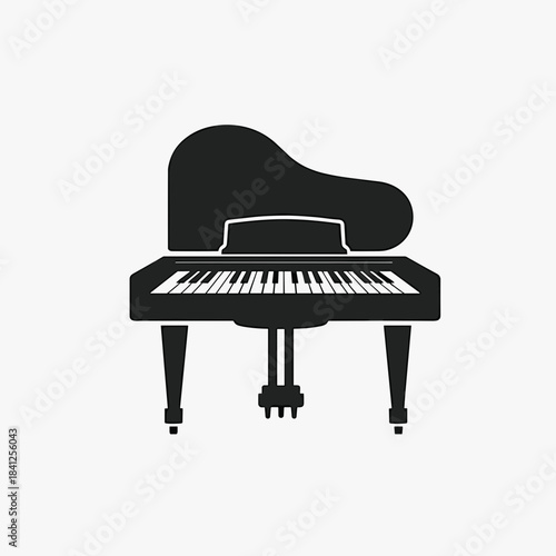 Grand piano illustration showcasing sleek design and classic structure. Ideal for themes related to music, performance, or artistic expression. Perfect for articles on music education and creativity.