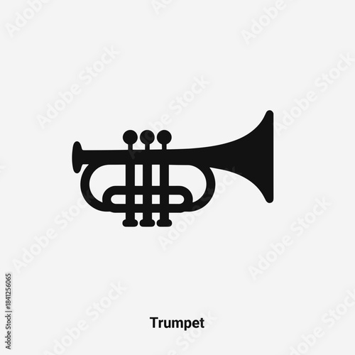 Trumpet illustration showcasing musical instrument design. Useful for concepts related to music education, performance, or cultural expression.
