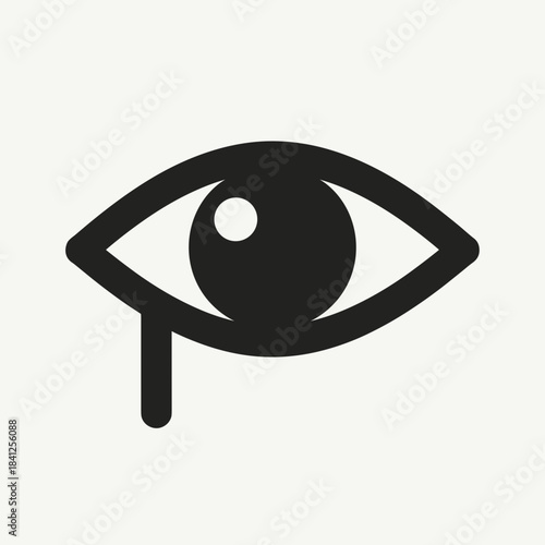Simple black eye illustration with dripping design. Concept of vision, perception, or symbolism related to sight and observation. Useful for articles on art and visual communication.