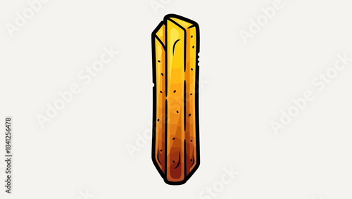 Illustration of a stylized wooden stake for fantasy or horror.