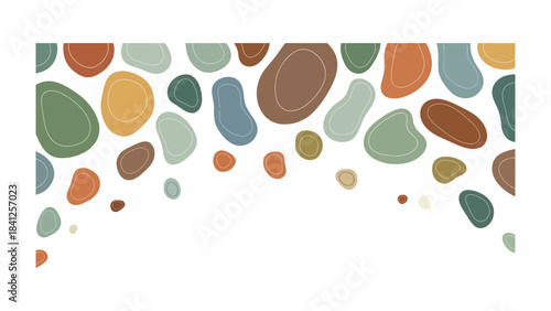 Abstract Organic Shapes Border: An appealing array of organic shapes in earthy tones forms a captivating border, creating a harmonious and vibrant design.