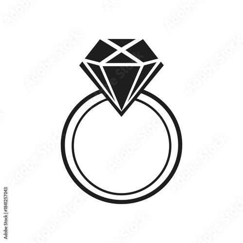 Glossy 3D vector illustration of a green round diamond ring icon for web and business logo design
