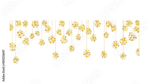 Sparkling Golden Orb: A dazzling array of glistening golden orbs hang gracefully, reflecting the light and adding a touch of enchantment and celebration. 