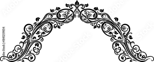 Elegant floral corner design perfect for invitations, cards, or decorative accents, with flowing lines and vintage charm, a timeless and sophisticated embellishment