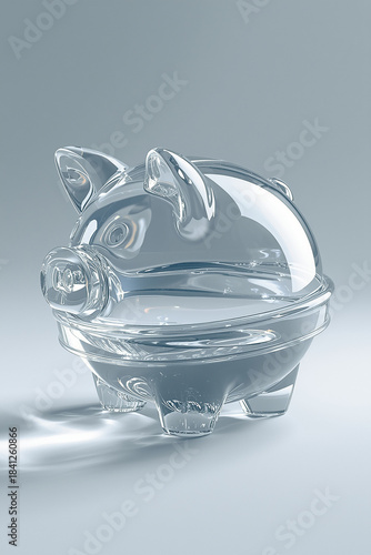 Liquid-Glass Transparent Piggy Bank