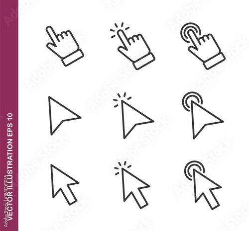 Click line icons - Mini collection and editable stroke series icon