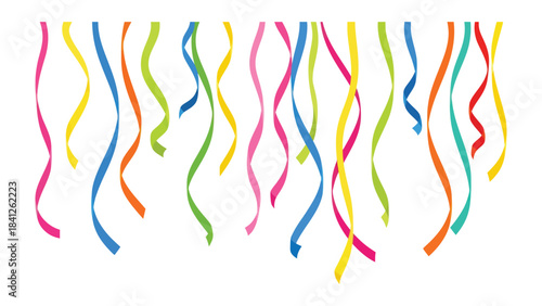 Vibrant Streamers: A cascade of colorful ribbons descends, adding a dynamic touch of energy, excitement and joy to any special occasion.