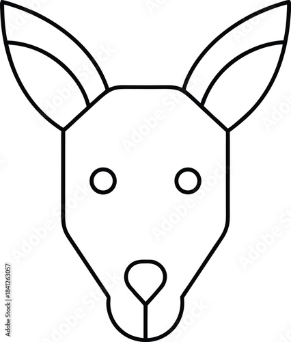 kangaroo head icon line art vector illustration on transparent background