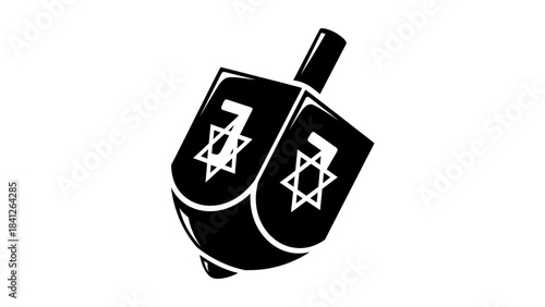 Dreidel Hanukkah Icon Illustration – Jewish Holiday Spinning Top Symbol